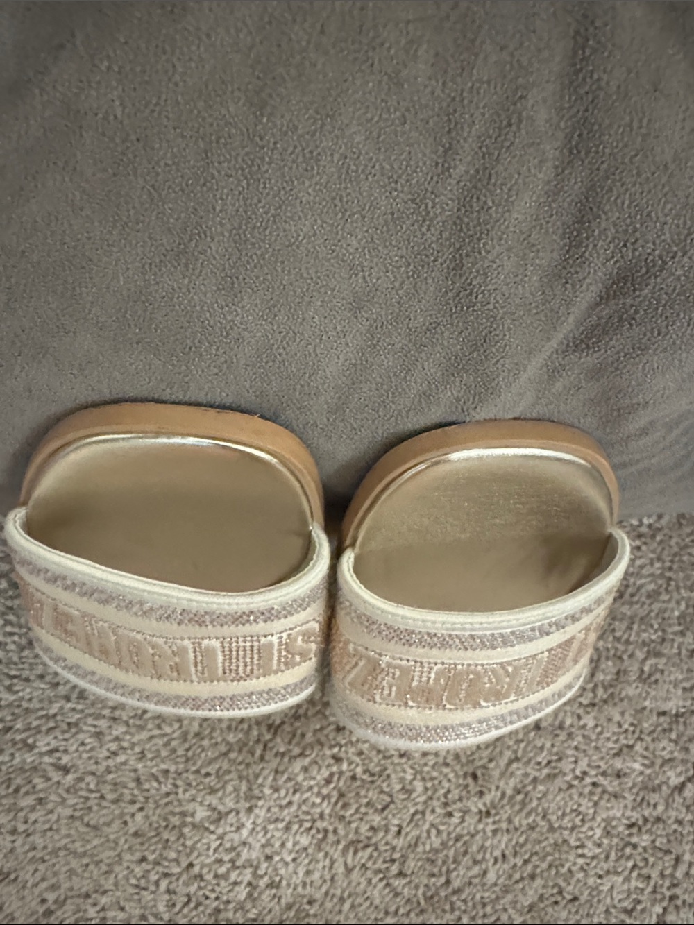 Women’s sandals cream sparkle - Picture 3 of 3